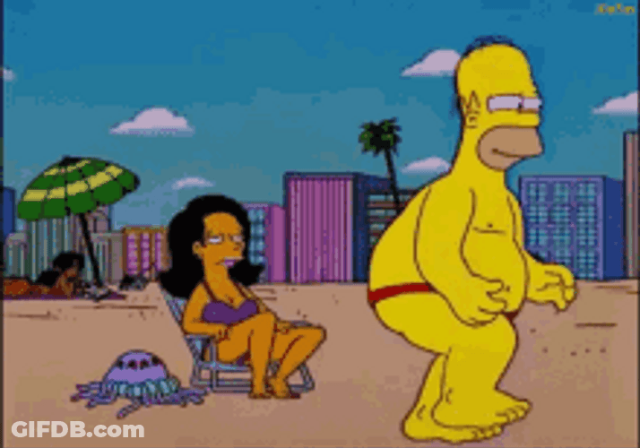 Simpsons Homer Beach Dance GIF
