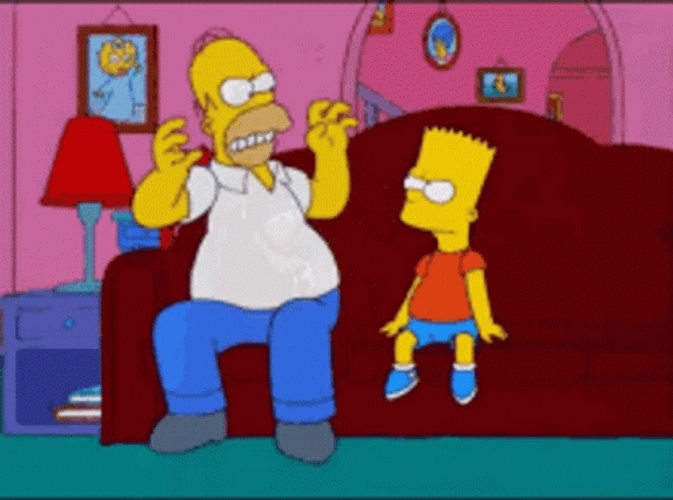 Simpsons Homer Choking Bart GIF