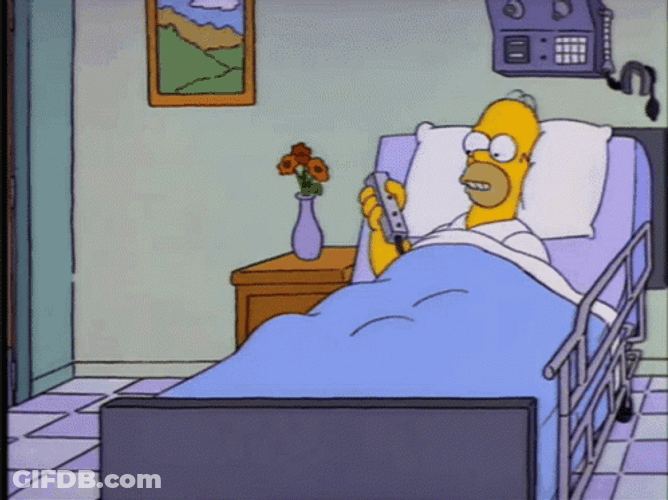 Simpsons Homer In Hospital Bed GIF