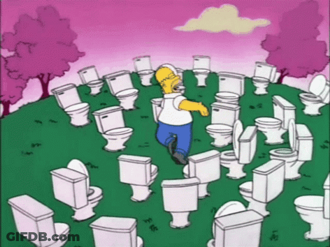 Simpsons Homer With Toilet Bowls GIF