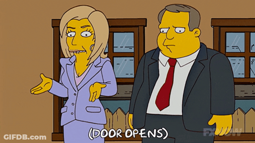 Simpsons Lady Talking Door Opening GIF