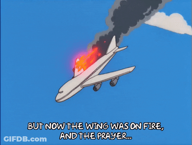 Simpsons Plane Crash And Burn GIF