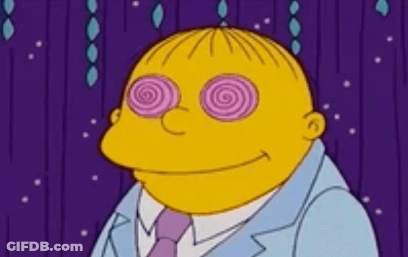 Simpsons Ralph Wiggum Hypnosis Pink Spiral Eye GIF