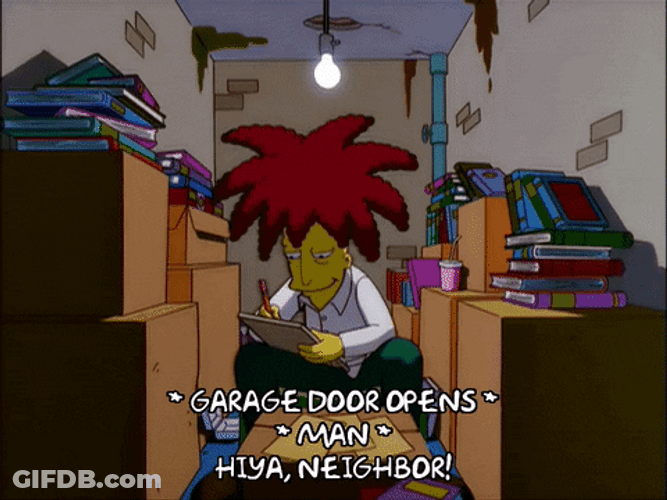 Simpsons Scientist Garage Door Opening GIF