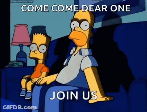 Simpsons Sitting On Couch Come Come Dear One GIF