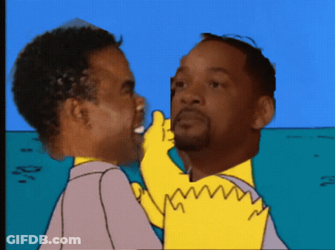 Simpsons Will Smith Slap Oscars Meme GIF