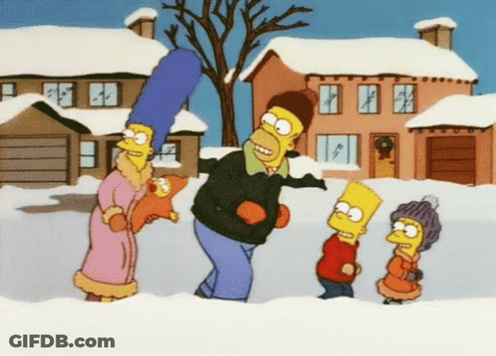 Simpsons Winter Break Runs Away GIF