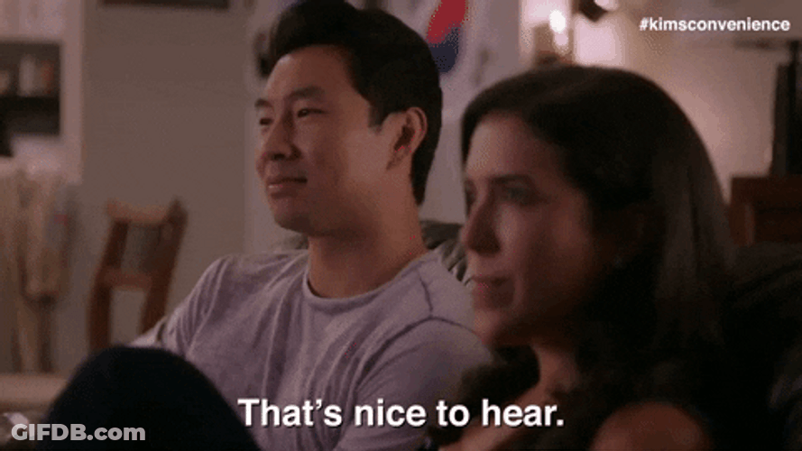 Simu Liu Smiling Thats Nice To Hear GIF