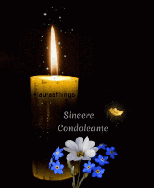 Sincere Condoleante Condolence Candle Butterfly GIF