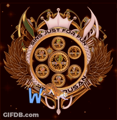 Sing Just For Fun Logo With Crown And Wings GIF