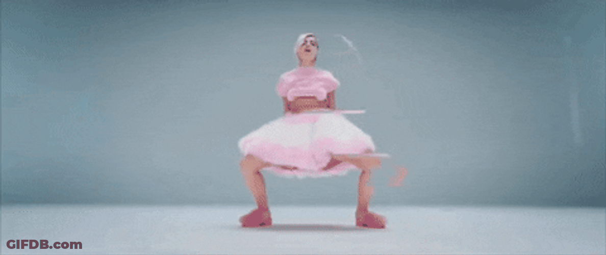 Singer Bebe Rexha Pink Mini Skirt Dancing GIF