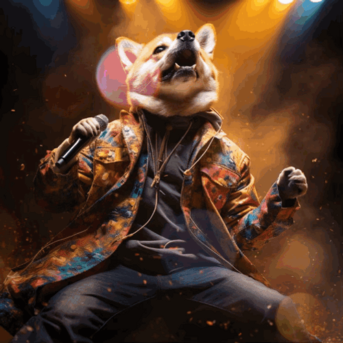 Singer Rockstar Doge Meme GIF
