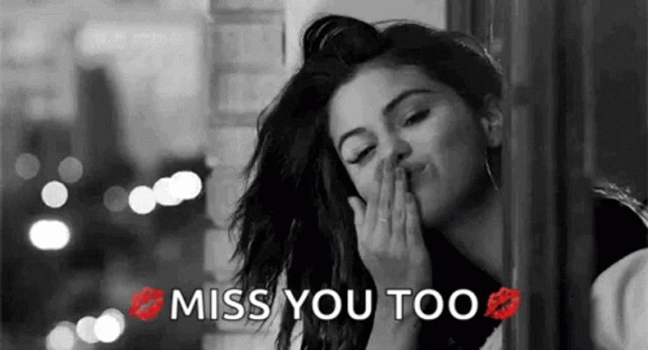 Singer Selena Gomez Flying Kiss Miss You Too GIF