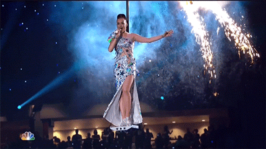 Singing Kattie Perry Fireworks Meme GIF