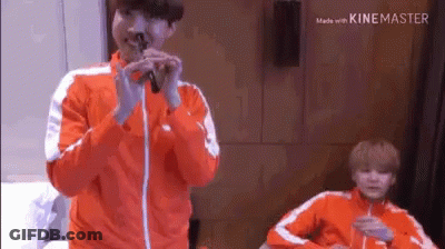 Singing Man Orange Jacket Microphone Another Man GIF