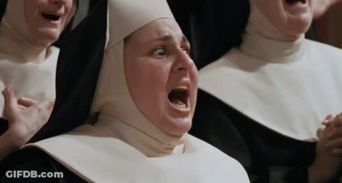 Singing Nuns And Screaming Nun With Open Mouth GIF