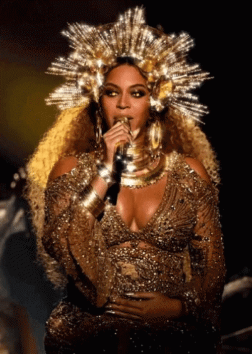 Singing Shining Pregnant Beyonce GIF