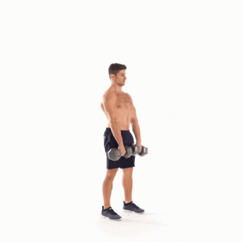 Single Leg Deadlift Guy Lifts Dumbell GIF