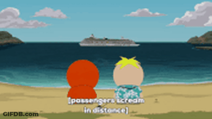 Sinking Boat Eric Cartman Butters Stotch South Park GIF