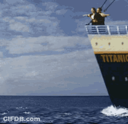 Sinking Boat Funny Titanic Jack Rose Yeet GIF