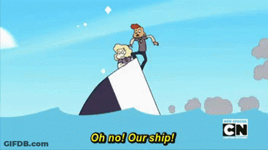 Sinking Boat Oh No Our Ship Steven Universe GIF