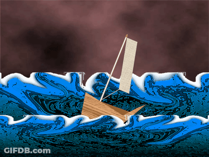 Sinking Boat Paper Puppet Stop Motion Animaiton GIF