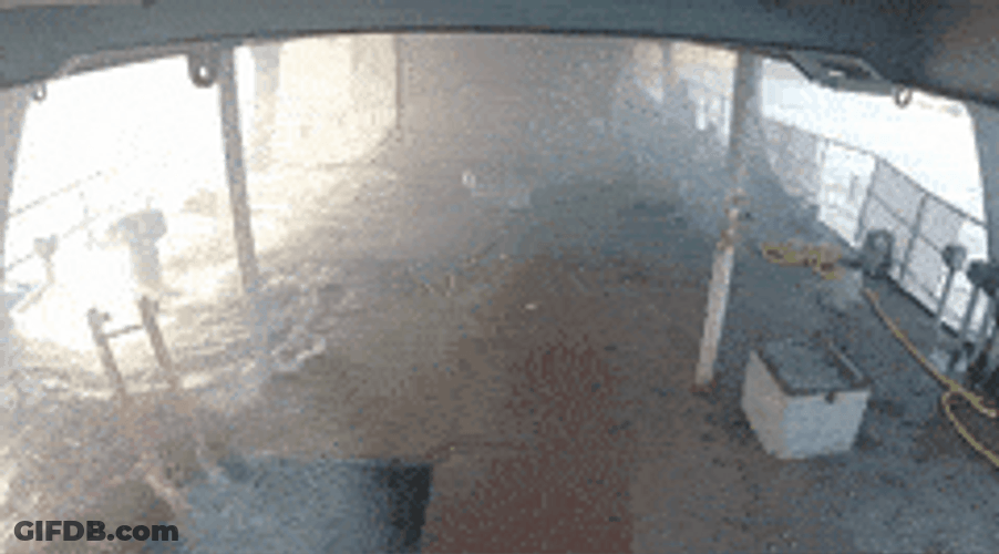 Sinking Boat Ship Ocean Water Flooding Deck GIF
