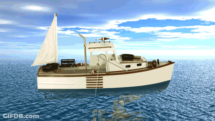 Sinking Boat Ship Rocking Under Attack GIF