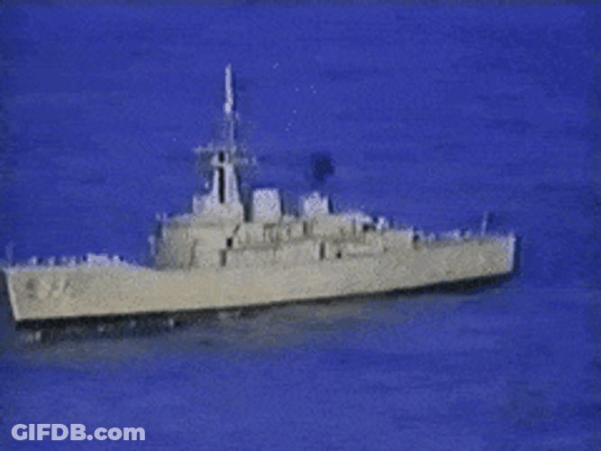 Sinking Boat Ship Shocking Big Explosion GIF