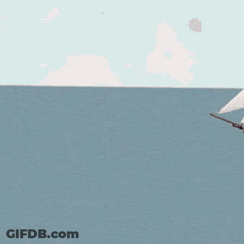 Sinking Boat Straight Down Funny Cartoon GIF