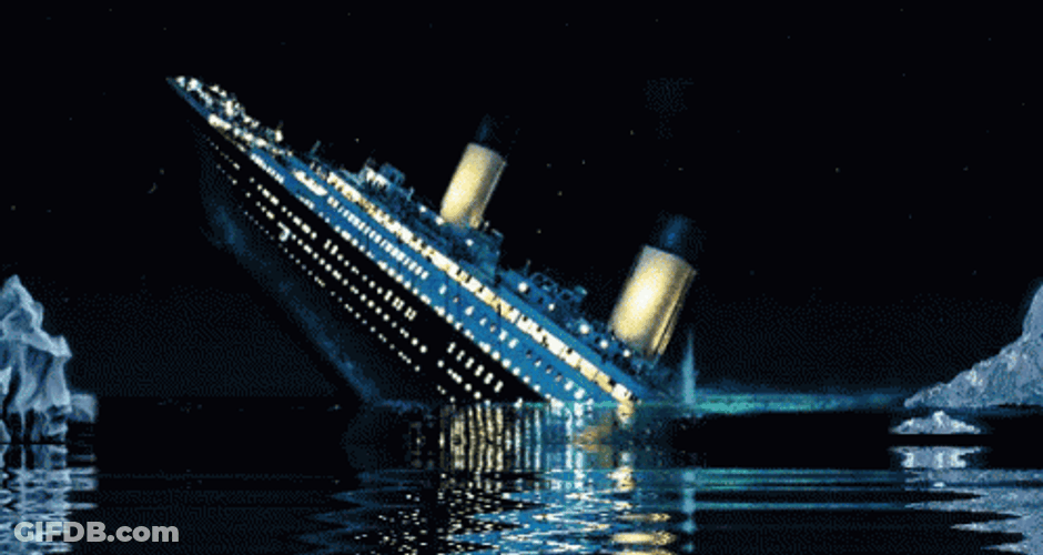 Sinking Boat Titanic Ship Lights Out GIF