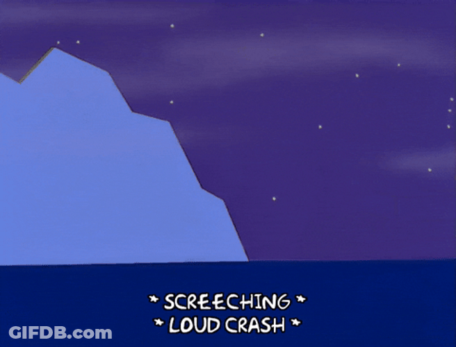 Sinking Ship Hits Iceberg GIF