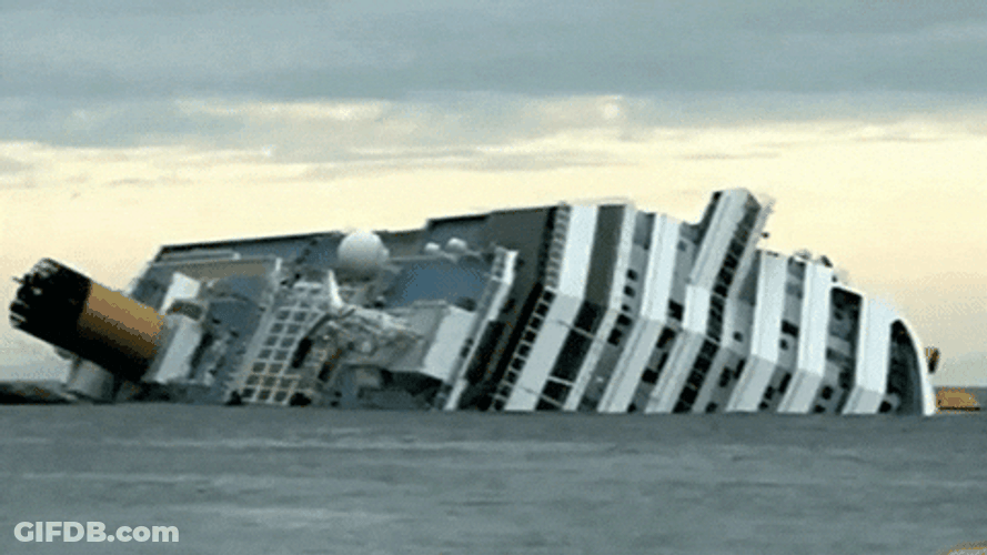 Sinking Ship In The Ocean GIF
