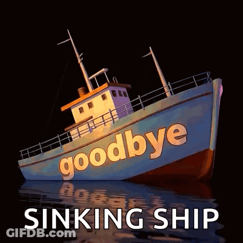 Sinking Ship Saying Goodbye GIF