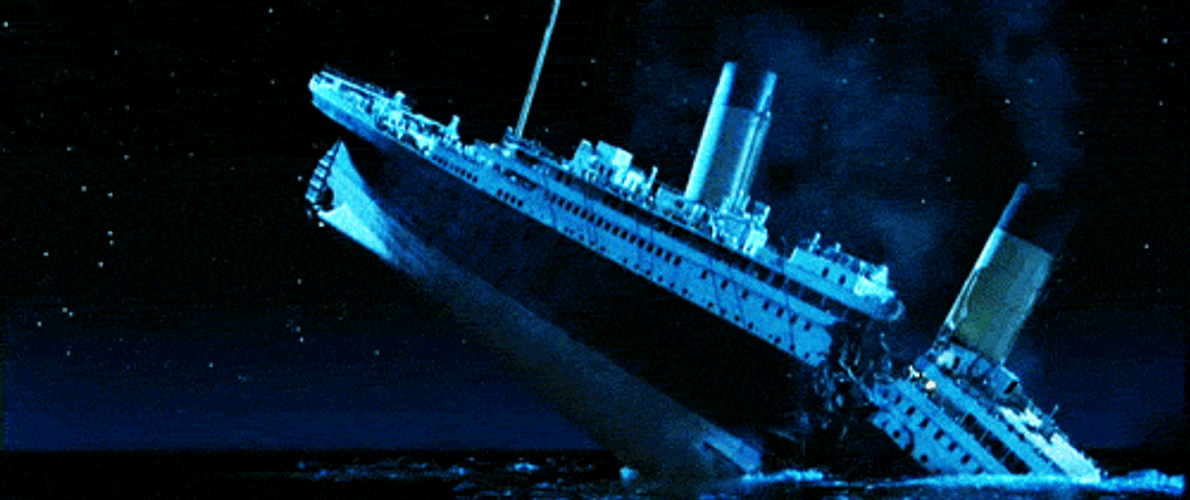 Sinking Ship Titanic Split GIF