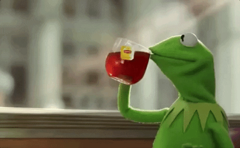 Sips Tea Kermit Falling Off Building GIF