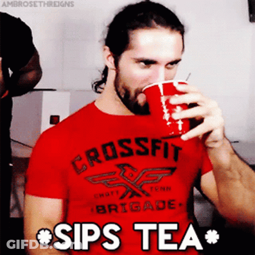Sips Tea On My Red Cup GIF