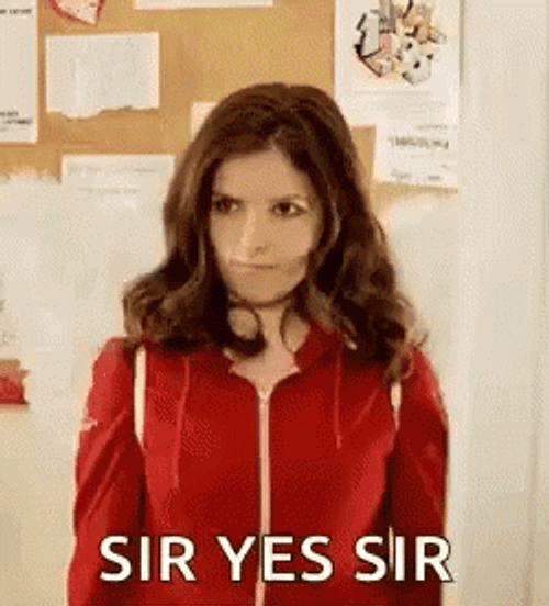 Sir Yes Sir Anna Kendrick GIF