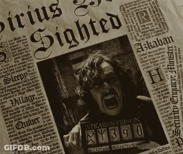 Sirius Black Sighted Newspaper GIF