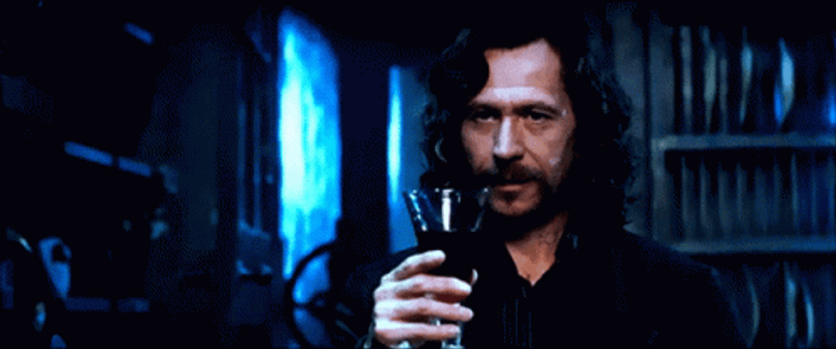 Sirius Black Wink Drink Reaction GIF