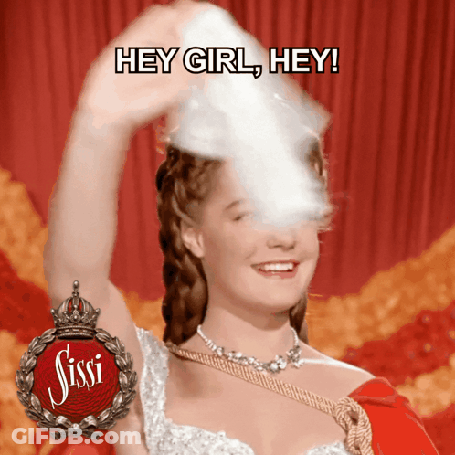 Sissi Poster Woman Holding Cotton Candy GIF