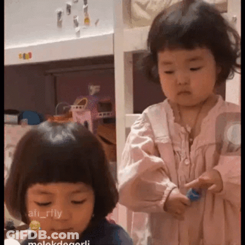 Sister Baby Fights Cute GIF