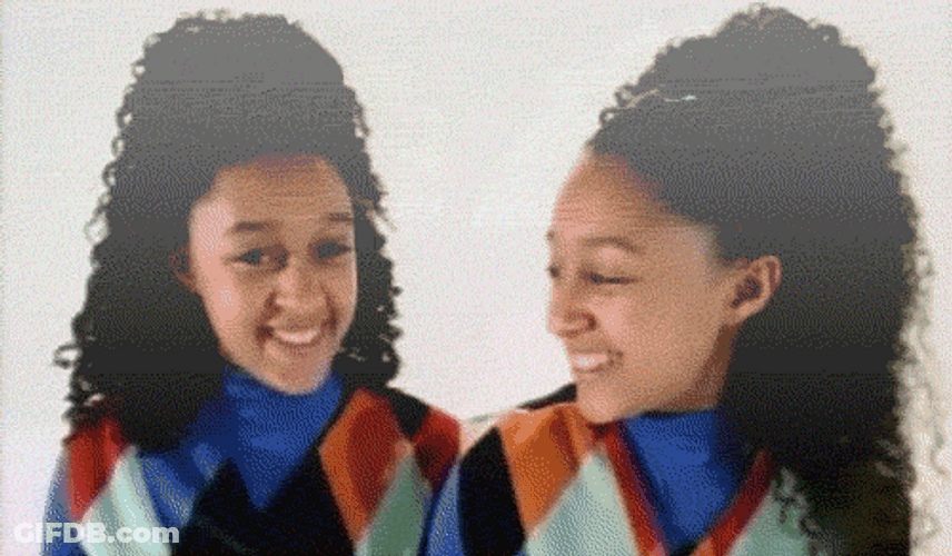 Sisters Black Twins Finger Guns GIF