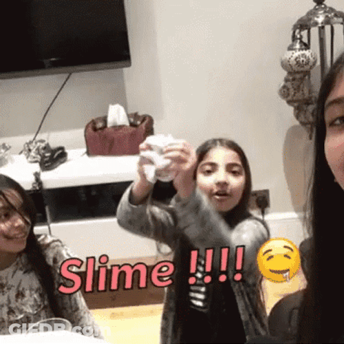 Sisters Enjoying Their Slime GIF