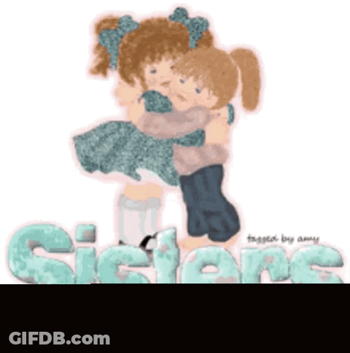 Sisters Hugging Good Night GIF