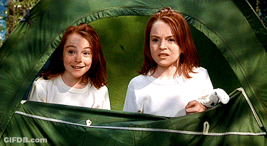 Sisters Lindsay Lohan Camping Tent GIF