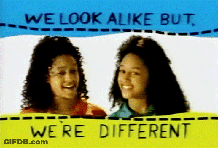 Sisters We Look Alike But We're Different GIF