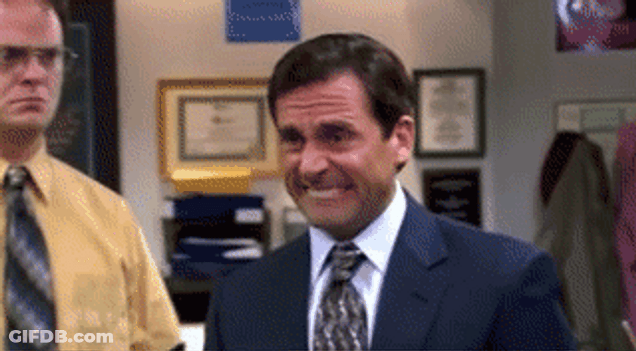 Sitcom The Office Michael Scott Awkward Smile GIF