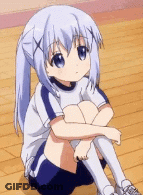 Sitting Bored Anime Girl GIF