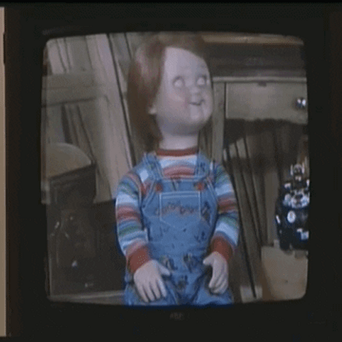Sitting Chucky Child's Play GIF